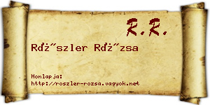 Röszler Rózsa névjegykártya